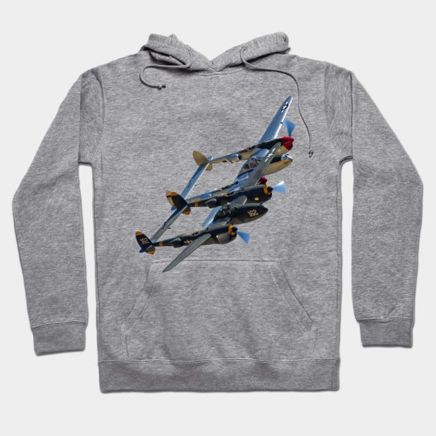 P-38s Formation Overlapped no background Hoodie by acefox1